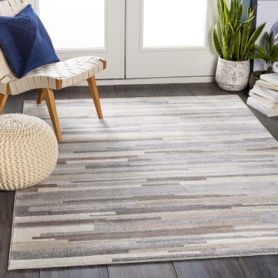 Tapis scandinave moderne blanc/marron 160x215