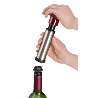 Pompe à vide pour vin avec 3 bouchons en acier, abs