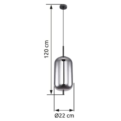 Suspension métal noir, 120cm