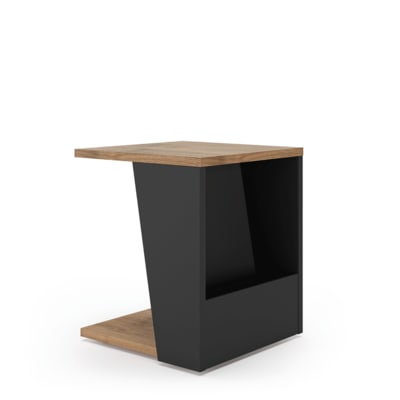 Table d'appoint noyer et noir laqué H46