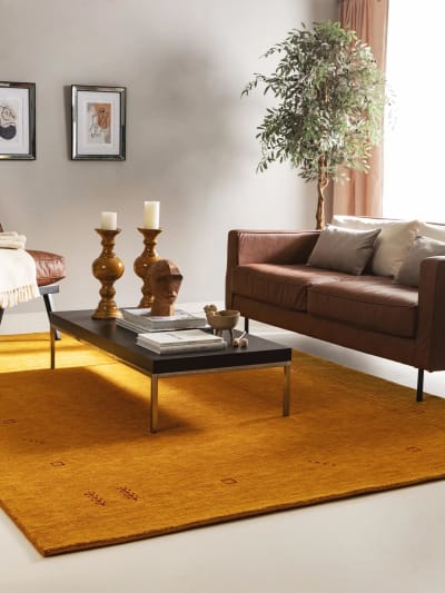 Tapis de laine jaune 160x230