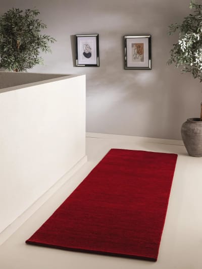 Tapis de couloir en laine rouge 80x300