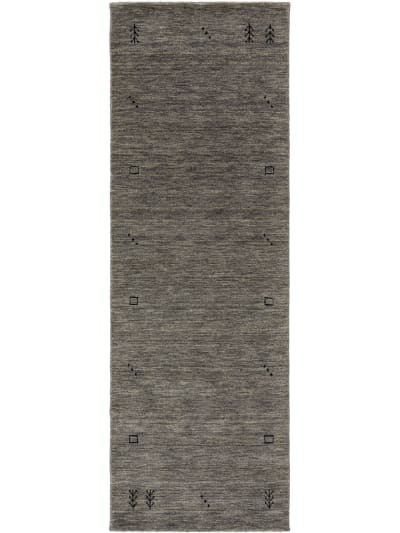 Tapis de couloir en laine gris 80x250