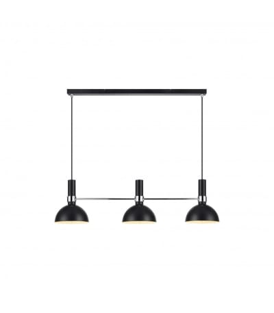 Suspension 3xE27 noir et chrome