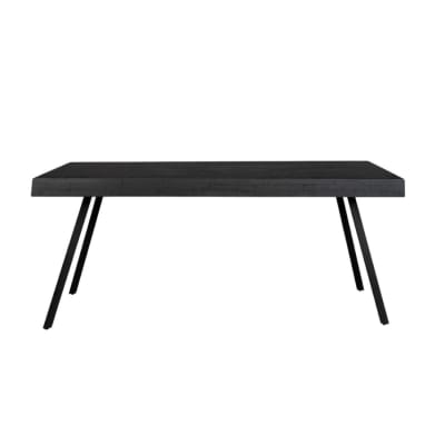 Table repas en bois de teck recyclé et acier noir