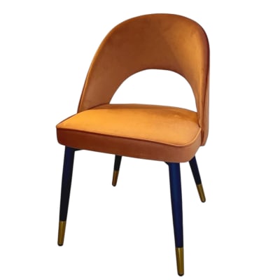 Chaise de repas en velours orange tendance