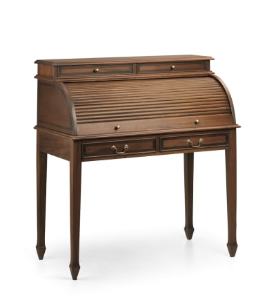 Bureau avec volet roulant en bois marron, L 103 cm