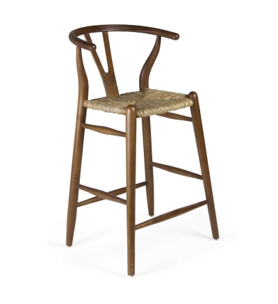 Chaise de bar en rotin beige  