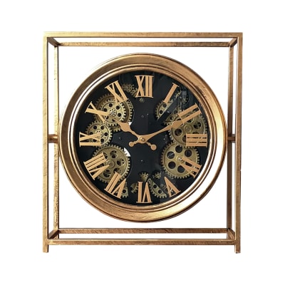 Horloge mécanisme carrée en métal noir