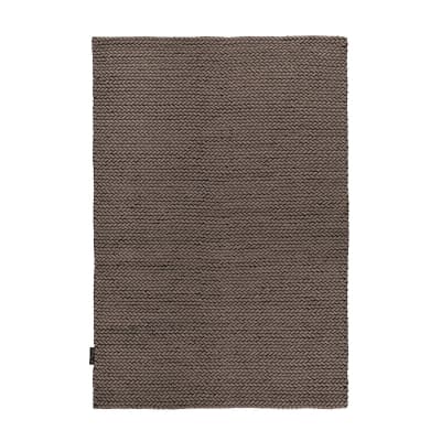 Tapis tressé main en laine taupe 120x170 cm