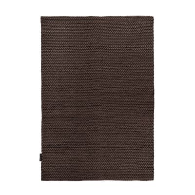 Tapis tressé main en laine marron 120x170 cm