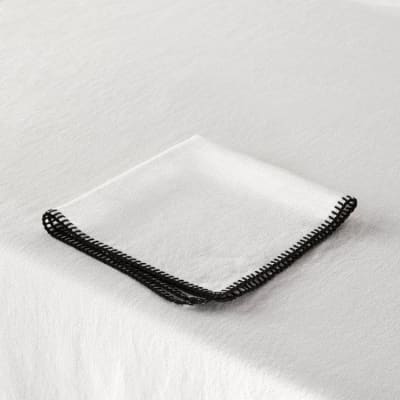 Nappe rectangulaire en lin blanc 140x250 cm