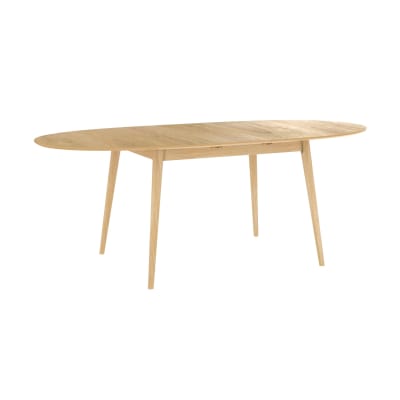Table ovale 6/8 personnes extensible en bois clair 170/200 cm