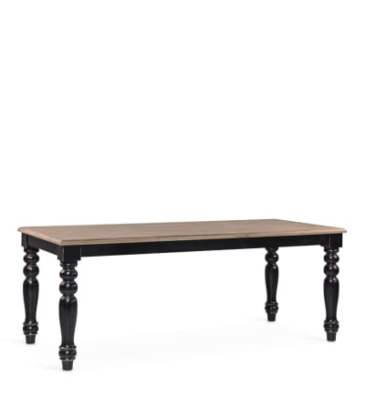 Table en bois beige et noir 8/10 personnes L 200 cm