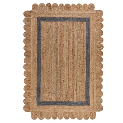 Tapis de salon en jute beige 200x290 cm