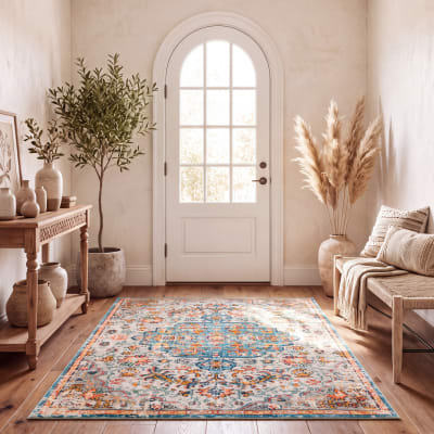 Tapis de transition en polypropylène gris/bleu, 160 x 229 cm