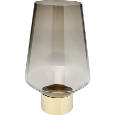 Vase en verre marron et acier doré h40