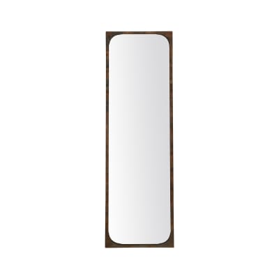 Miroir industriel rectangulaire avec rivets 40x140cm marron