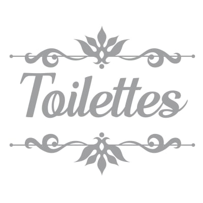 Sticker décoratif de porte toilettes L19cm