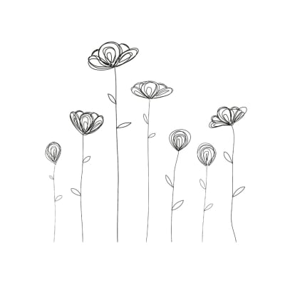 Stickers muraux fleurs 43x43cm