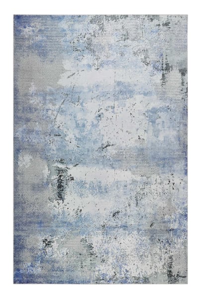Tapis plat inspiration vintage tons de bleu 190x290
