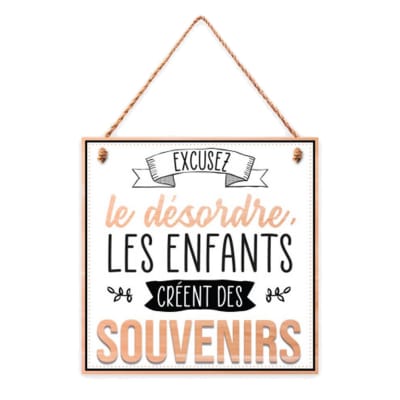 Plaque à suspendre relief enfants 20x10cm
