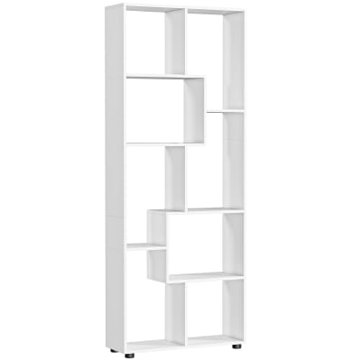 Bibliothèque étagère zig zag panneaux blanc