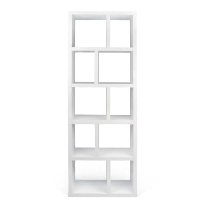 Bibliothèque effet bois blanc laqué