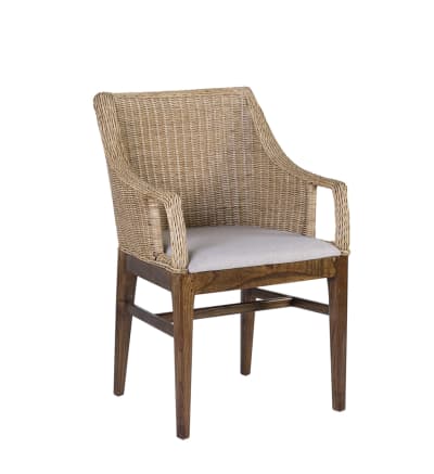 Fauteuil rotin beige  
