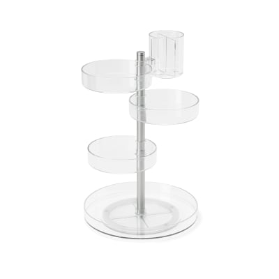 Organiseur de salle de bain 5 plateaux rotatifs Pirouette H34cm
