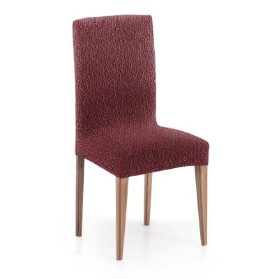 Pack 2 housses de chaise avec dossier extensible bordeaux 40 - 50 cm