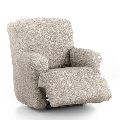Housse de fauteuil relax xl extensible écru 60 - 110 cm
