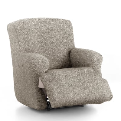 Housse de fauteuil relax xl extensible taupe 60 - 110 cm