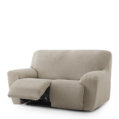 Housse de canapé 3 places relax extensible taupe 200 - 260 cm