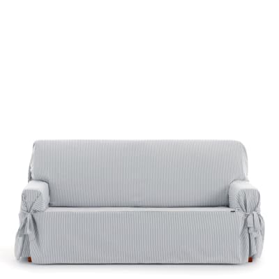Housse de canapé 2 places avec des rubans gris clair 140 - 180 cm