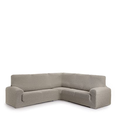 Housse de canapé en coin 3+2 places taupe 600 cm