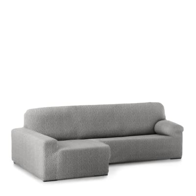 Housse de canapé en l gauche extensible gris clair 250 - 360 cm