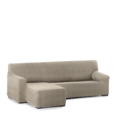 Housse de canapé en l gauche b/c taupe 250 - 360 cm