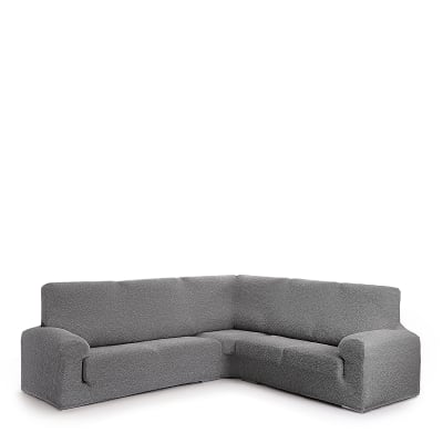 Housse de canapé en coin 3+1 places taupe 450 cm