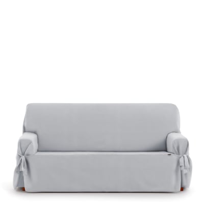 Housse de canapé 3 places avec des rubans gris clair 180 - 230 cm
