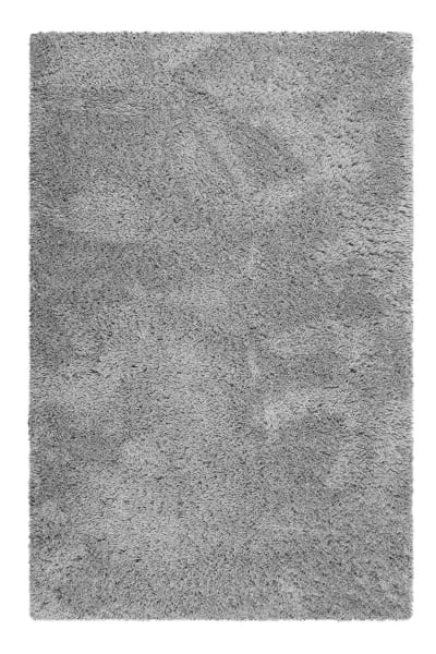 Tapis uni gris issu à 100% de matière recyclée 133x200