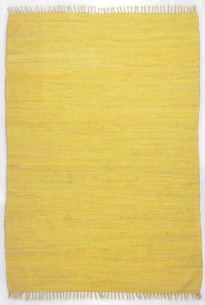 Tapis réversible en coton - tissé à la main - Jaune 70x140