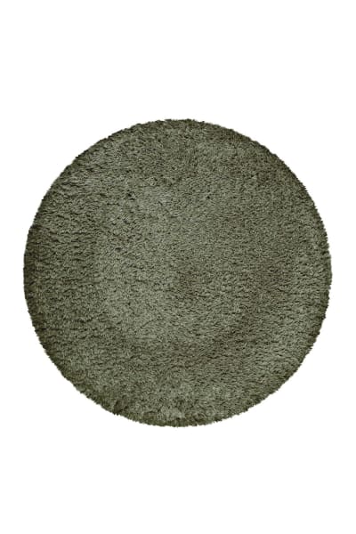 Tapis rond uni vert kaki/olive 100% de matière recyclée 200 rd.