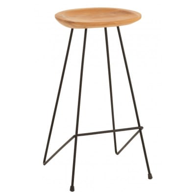 Chaise de bar bois et métal naturel H77cm