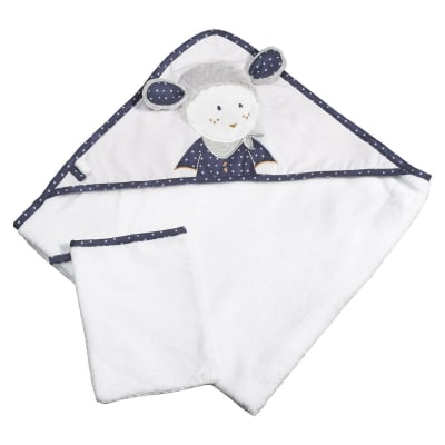 Sortie de bain et son gant en coton