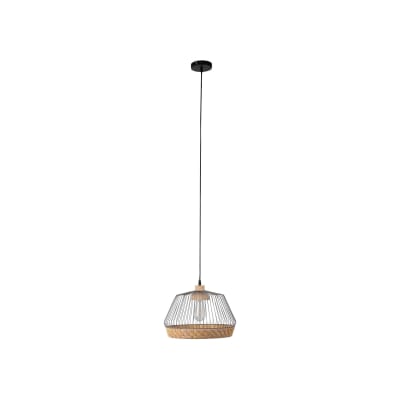 Suspension large en métal gris