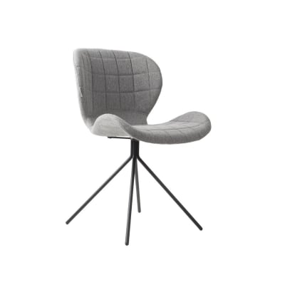 Chaise design en tissu lainé gris