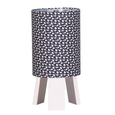 Lampe de chevet avec pied en coton marine