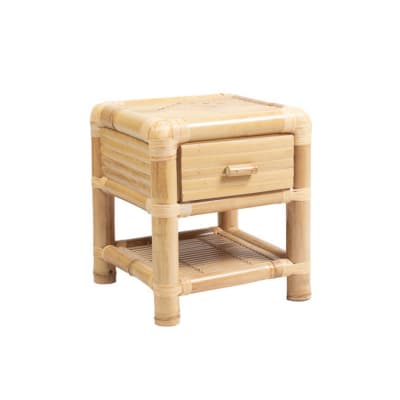 Table de chevet carré en bambou 45x40x40