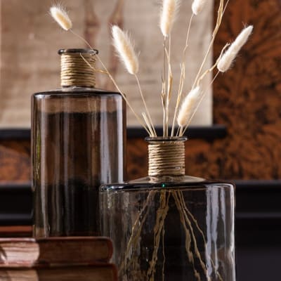 Vase verre marron clair H40cm